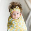 Little Sleepies Lemons Swaddle & Headband Gift Set