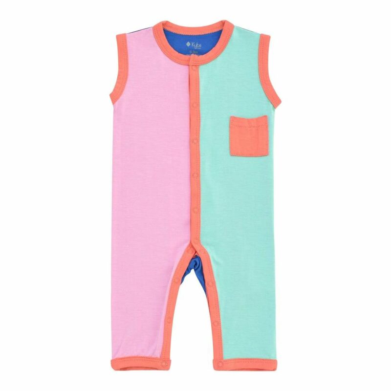 Kyte BABY Limited Edition Colorblock Melon Sleeveless Romper