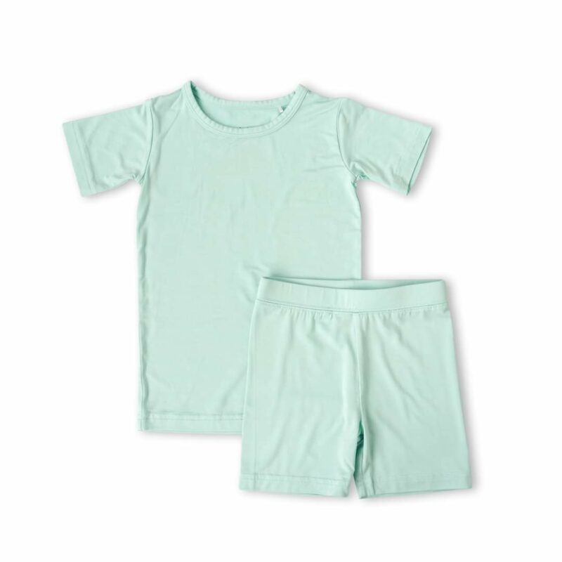 Little Sleepies Aquamarine Short Sleeve and Shorts Bamboo Viscose Two-Piece Pajama Set