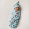 Little Sleepies Set Sail Bamboo Swaddle & Hat Set