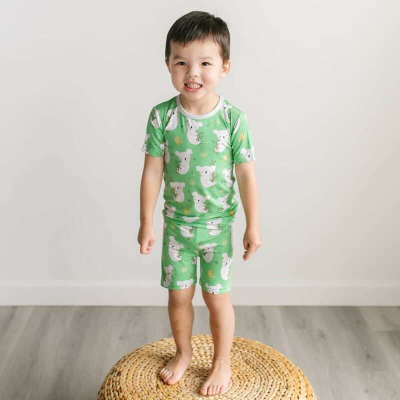 Little Sleepies Green Koalas Short Sleeve and Shorts Two-Piece Bamboo Viscose Pajama Set