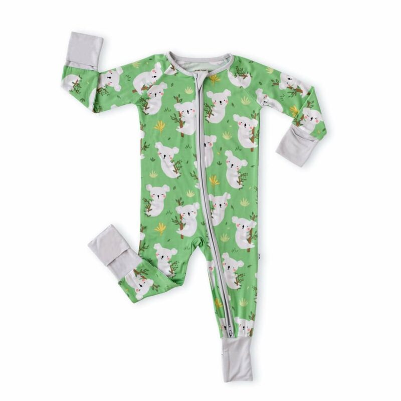 Little Sleepies Green Koalas Bamboo Viscose Convertible Zippy