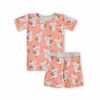 Little Sleepies Coral Koalas Short Sleeve and Shorts Bamboo Viscose Two-Piece Pajama Set
