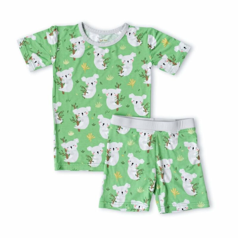 Little Sleepies Green Koalas Short Sleeve and Shorts Two-Piece Bamboo Viscose Pajama Set