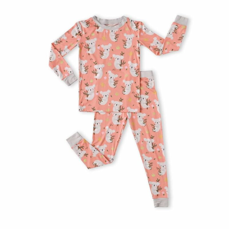 Little Sleepies Coral Koalas Bamboo Viscose TwoPiece Pajama Set Blossom