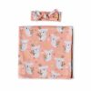 Little Sleepies Coral Koalas Bamboo Viscose Swaddle & Headband Set