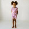 Little Sleepies Pink Cookies & Milk Short Sleeves and Shorts Bamboo Viscose Pajama Set