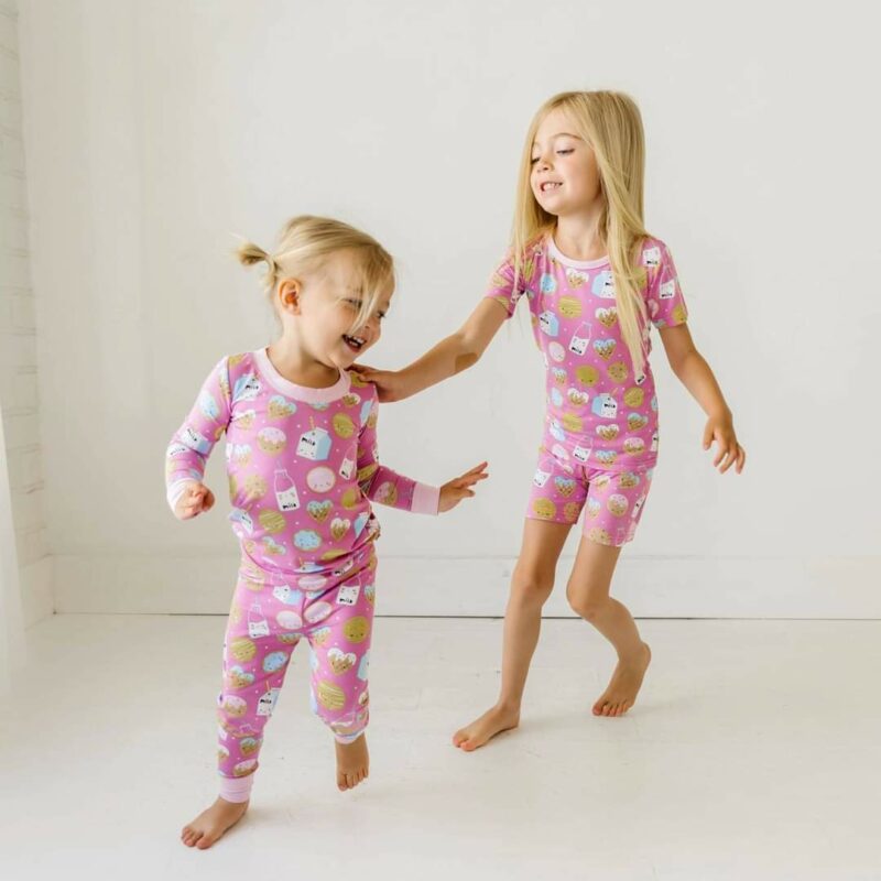 Little Sleepies Pink Cookies & Milk Bamboo Viscose Two-Piece Pajama Set