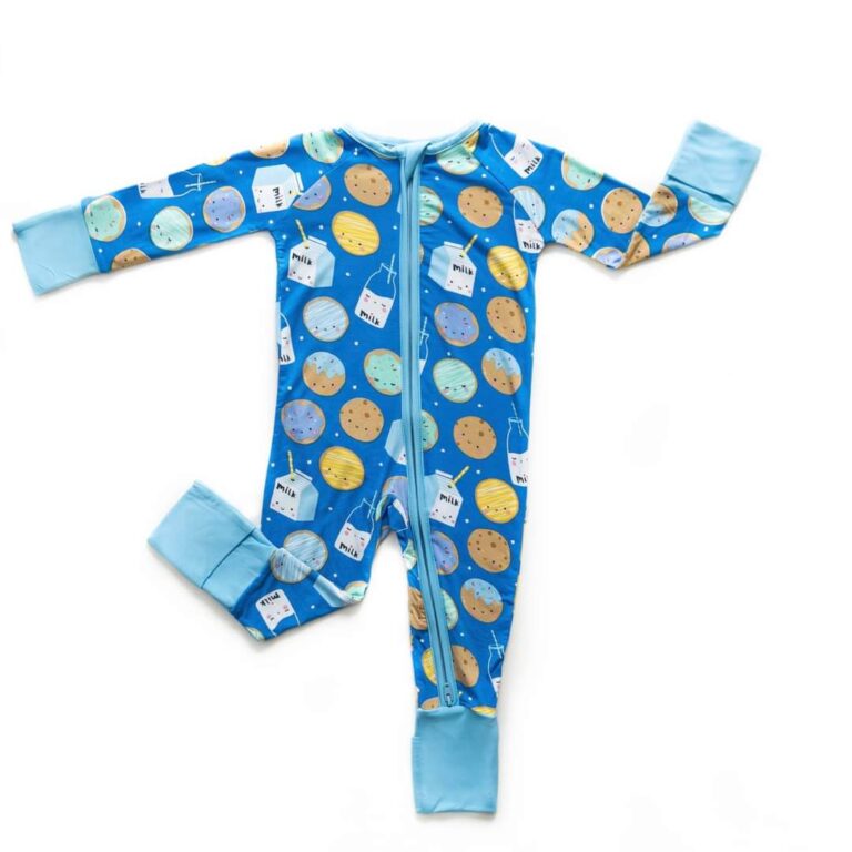 Little Sleepies Blue Cookies & Milk Bamboo Viscose Convertible Zippy