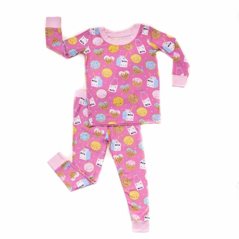 Little Sleepies Pink Cookies & Milk Bamboo Viscose Two-Piece Pajama Set