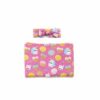 Little Sleepies Pink Cookies & Milk Bamboo Swaddle and Headband Set