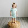 Little Sleepies Aquamarine Short Sleeve and Shorts Bamboo Viscose Two-Piece Pajama Set