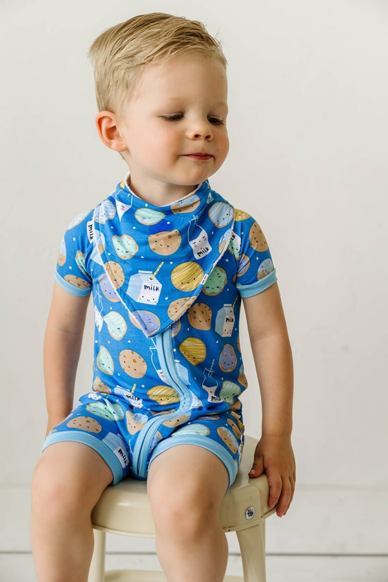 Little Sleepies Blue Cookies & Milk Bamboo Viscose Bib