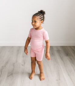 Little Sleepies Bubblegum Short Sleeve and Shorts Bamboo Viscose Two-Piece Pajama Set
