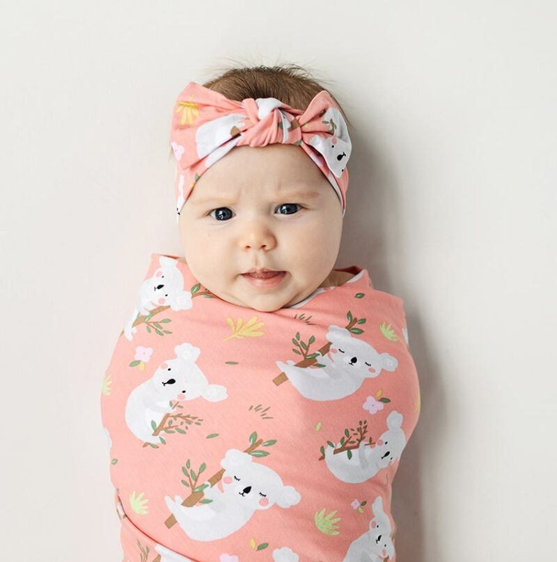 Little Sleepies Coral Koalas Bow Headband