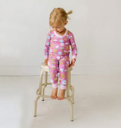 Little Sleepies Pink Cookies & Milk Bamboo Viscose Two-Piece Pajama Set