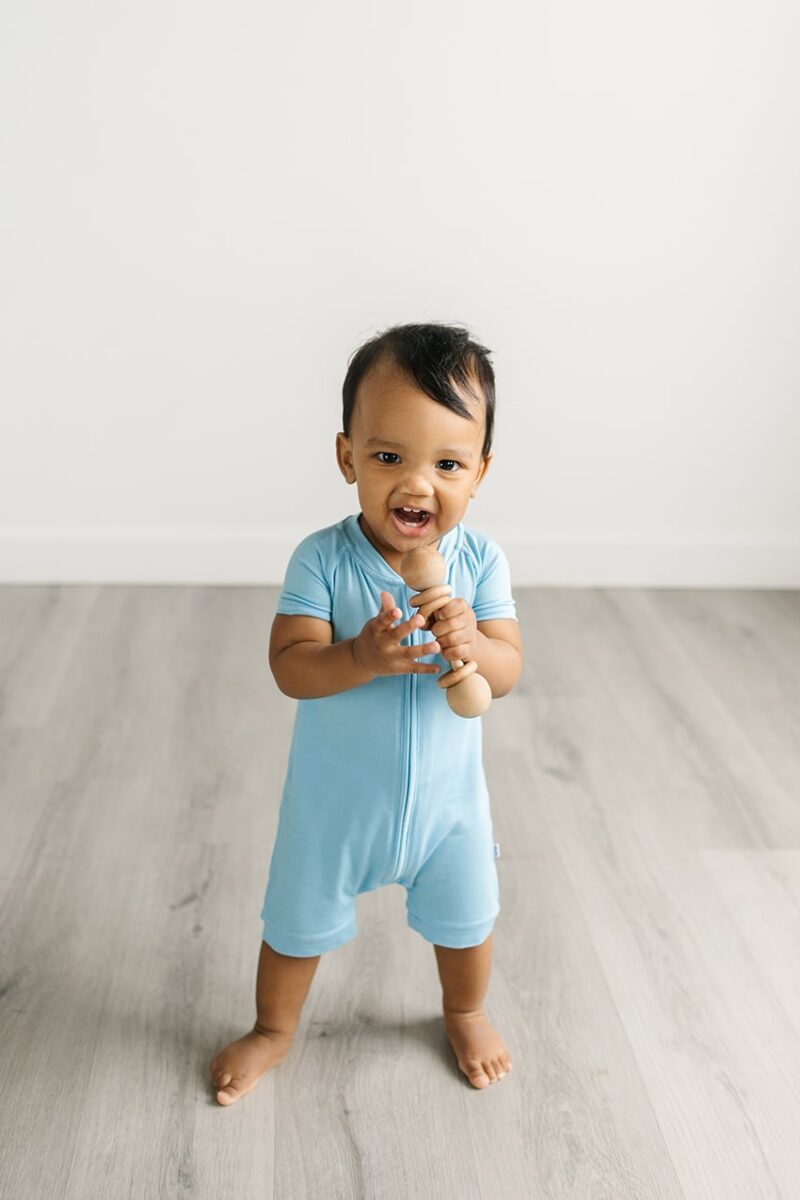 Little Sleepies Sky Blue Shorty Bamboo Viscose Zippy