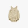 Quincy Mae Sleeveless Bubble Onesie In Gold Stripe