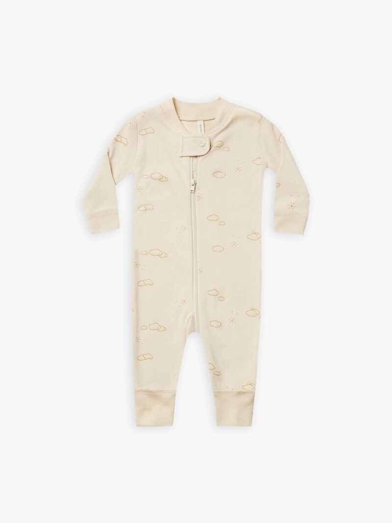 Quincy Mae Zip Longsleeve Sleeper In Natural