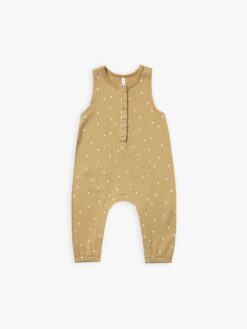 Quincy Mae Sleeveless Jumpsuit In Gold