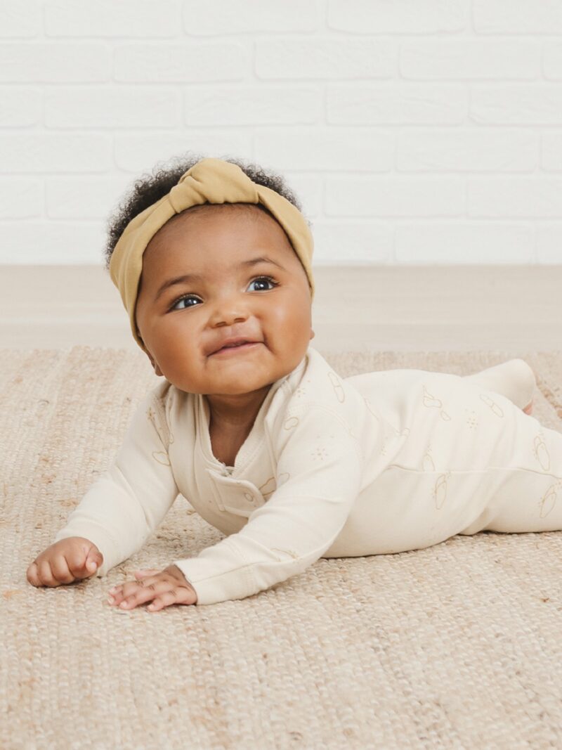 Quincy Mae Zip Longsleeve Sleeper In Natural