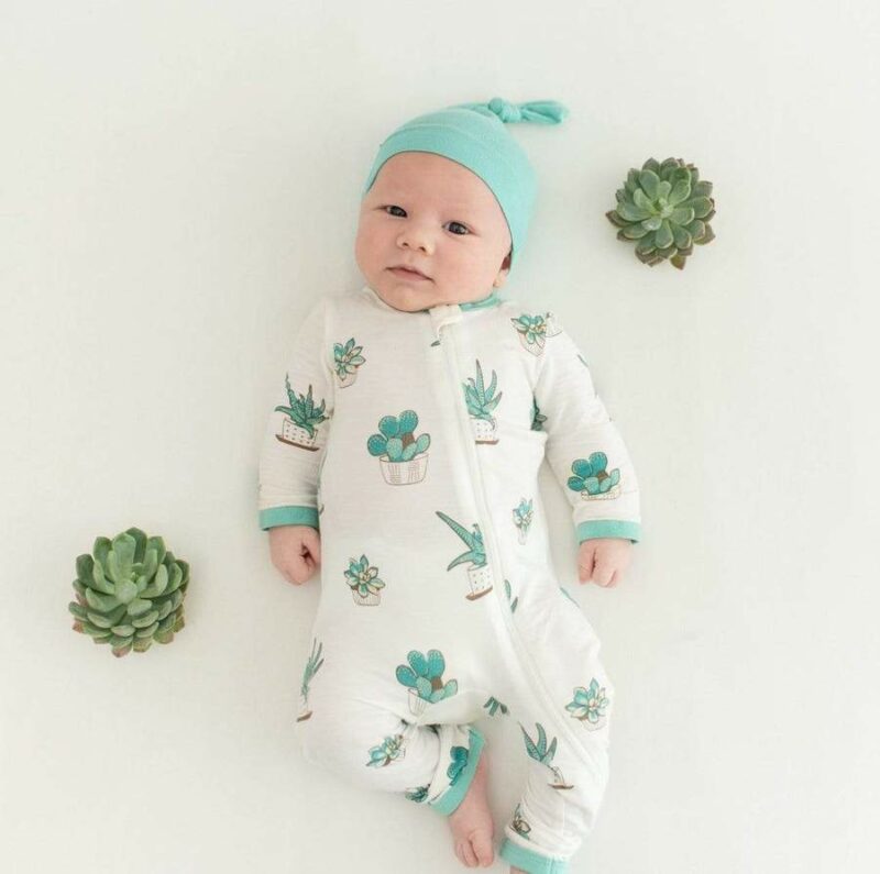 Kyte BABY Zippered Romper in Succulent