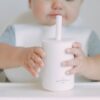 The Saturday Baby Silicone Straw Cup in Cloud