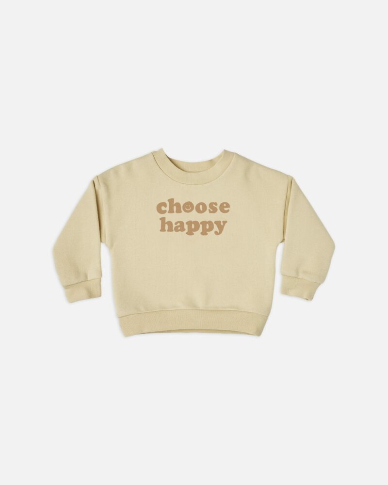 Rylee + Cru Choose Happy Crew Neck Sweatshirt