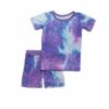 Little Sleepies Purple Watercolors Short Sleeve and Shorts Bamboo Viscose Pajama Set