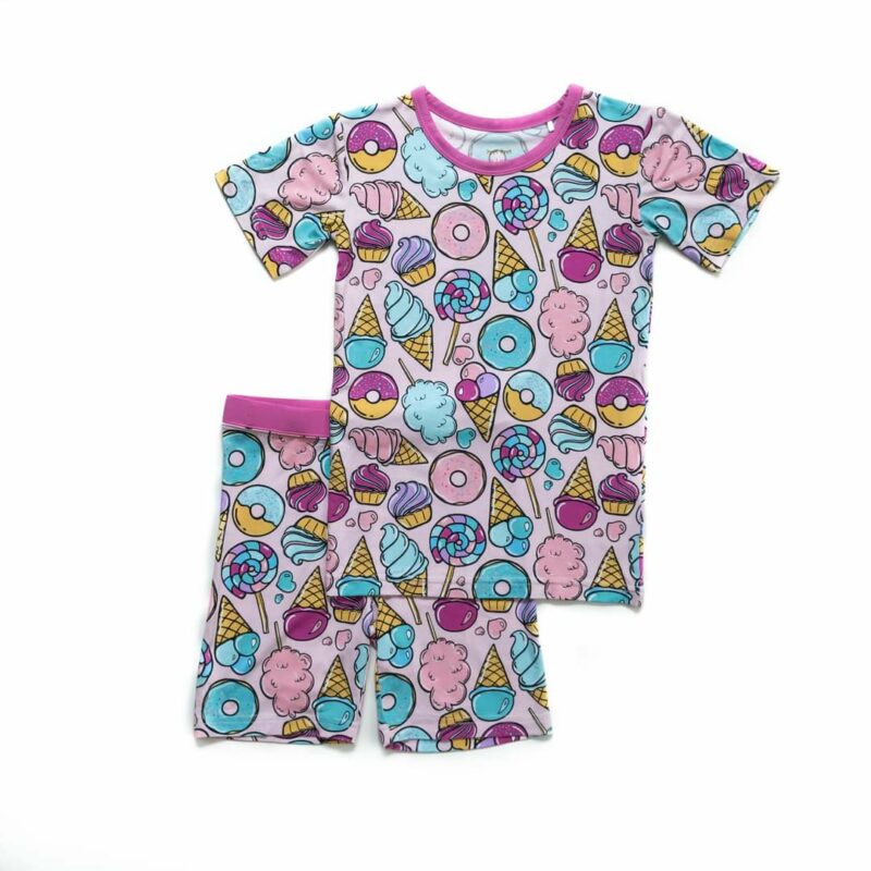 Little Sleepies Pink Sweet Treats Short Sleeve and Shorts Bamboo Viscose Pajama Set