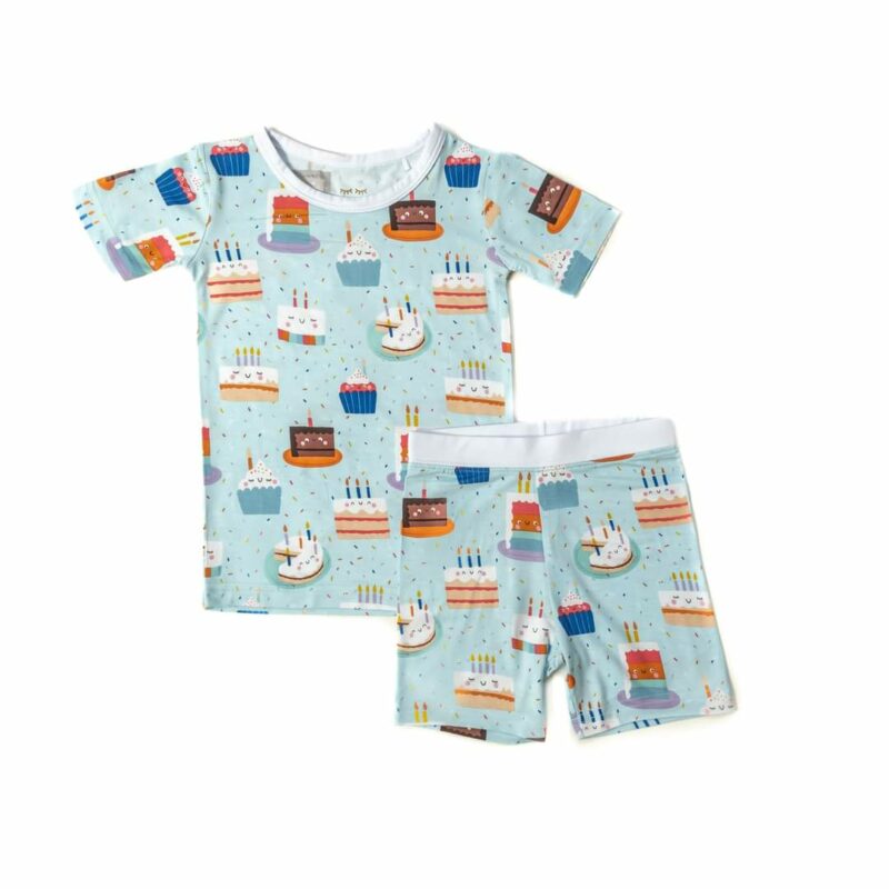 Little Sleepies Birthday Cakes Short Sleeve & Shorts Bamboo Viscose Two-Piece Pajama Set