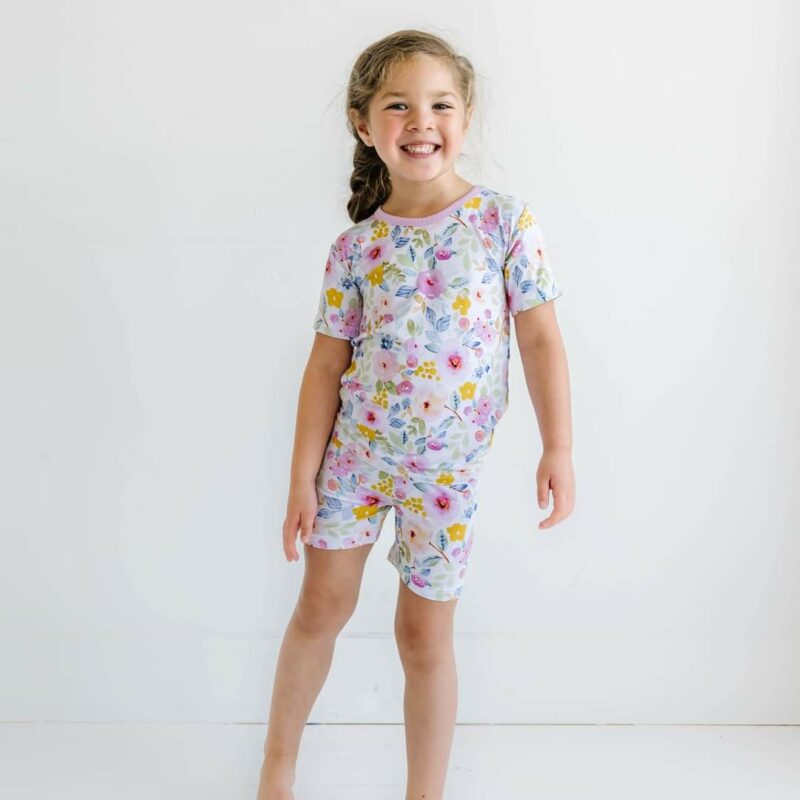 Little Sleepies Bella Blooms Short Sleeve and Shorts Bamboo Viscose Pajama Set