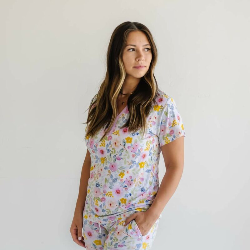 Little Sleepies Bella Blooms Short Sleeve Bamboo Viscose Women's Pajama Top