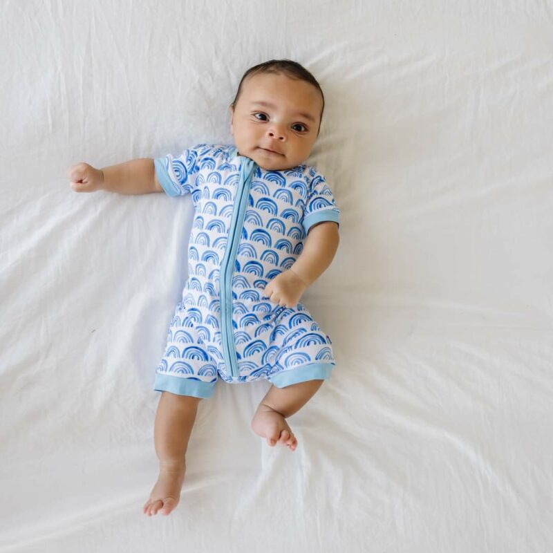 Little Sleepies Blue Rainbows Shorty Bamboo Viscose Zippy