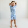 Little Sleepies Blue Rainbows Short Sleeve and Shorts Bamboo Viscose Pajama Set