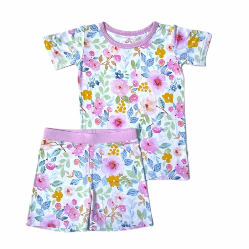 Little Sleepies Bella Blooms Short Sleeve and Shorts Bamboo Viscose Pajama Set