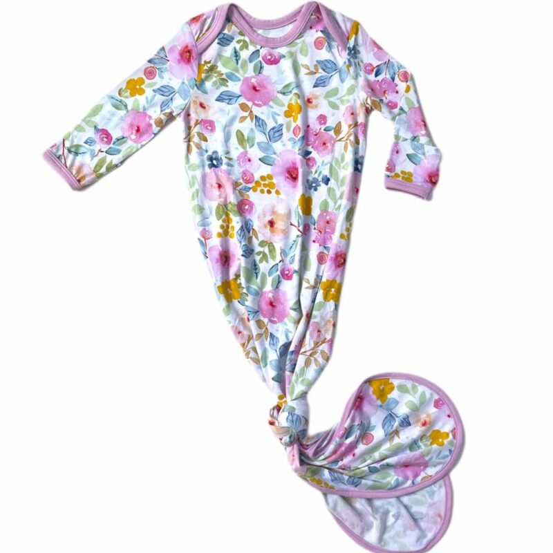 Little Sleepies Bella Bloms Bamboo Viscose Infant Knotted Gown