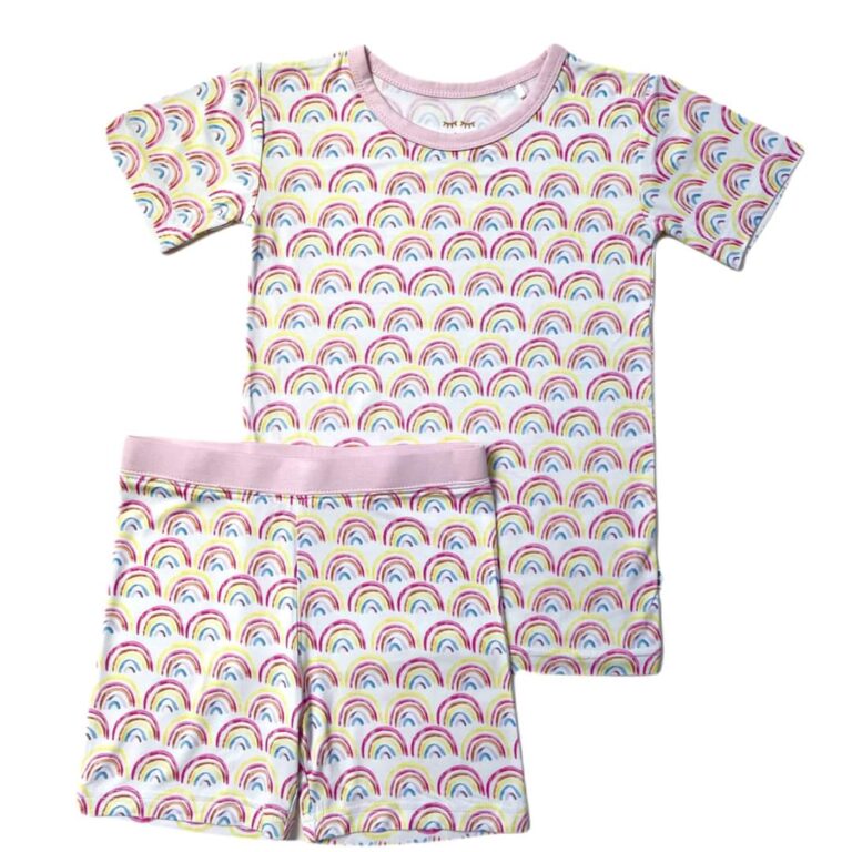 Little Sleepies Pastel Rainbows Short Sleeve and Shorts Bamboo Viscose