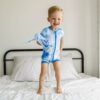 Little Sleepies Blue Watercolors Shorty Bamboo Viscose Zippy