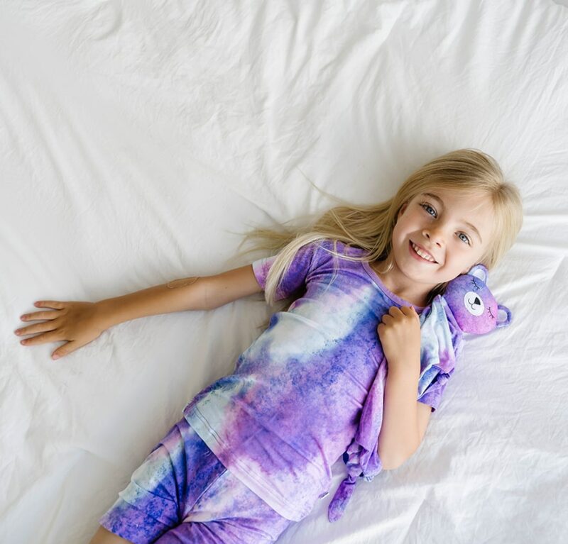 Little Sleepies Purple Watercolors Short Sleeve and Shorts Bamboo Viscose Pajama Set