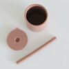 The Saturday Baby Silicone Straw Cup in Coral