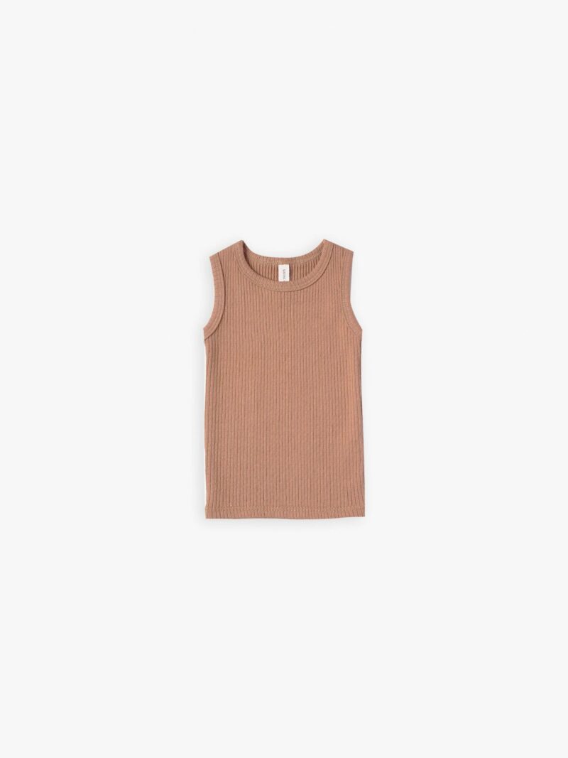 Quincy Mae Ribbed Tank in Terracotta