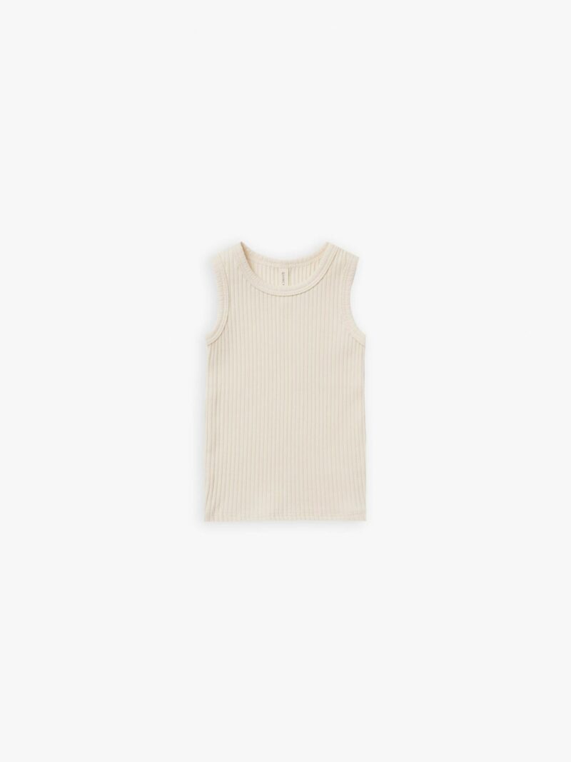 Quincy Mae Ribbed Tank in Natural