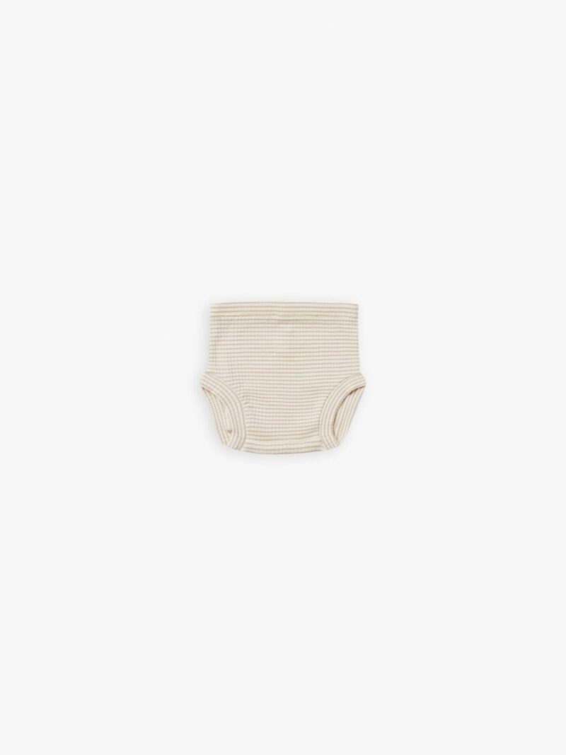 Quincy Mae Ribbed Bloomer in Ash Stripe