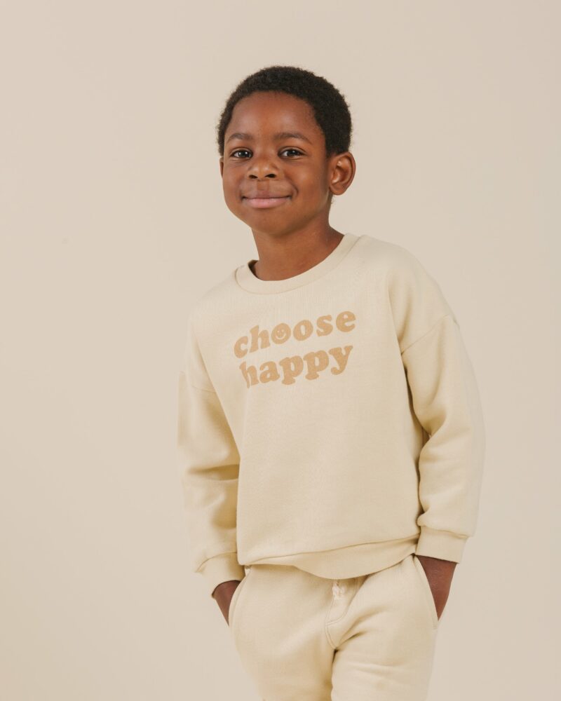 Rylee + Cru Choose Happy Crew Neck Sweatshirt