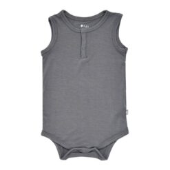 Kyte BABY Sleeveless Bodysuit in Charcoal