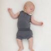 Kyte BABY Sleeveless Bodysuit in Charcoal