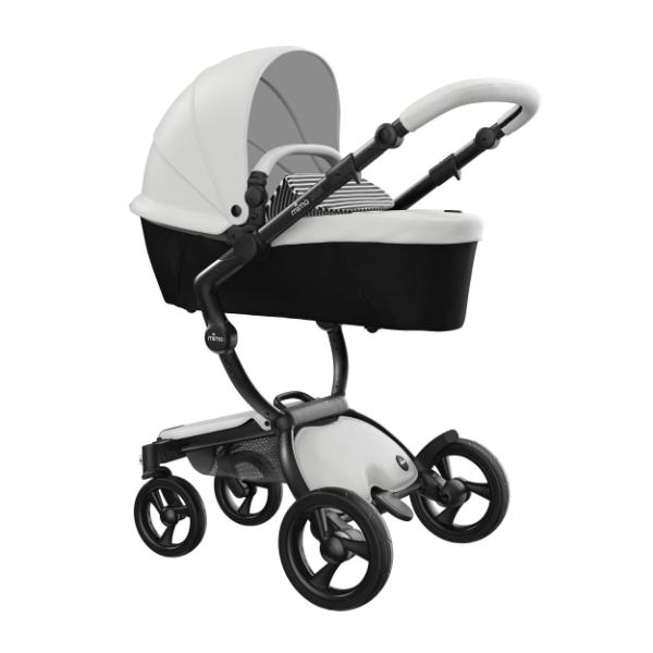 Mima Xari Black and White Stroller with Built In Carrycot