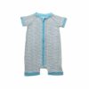 Little Sleepies Polka Dots Blue Trim Shorty Bamboo Viscose Zippy