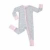 Little Sleepies Polka Dots Pink Trim Bamboo Convertible Zippy